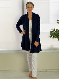 Cali & Co Separates Leo Navy Knit Cardigan