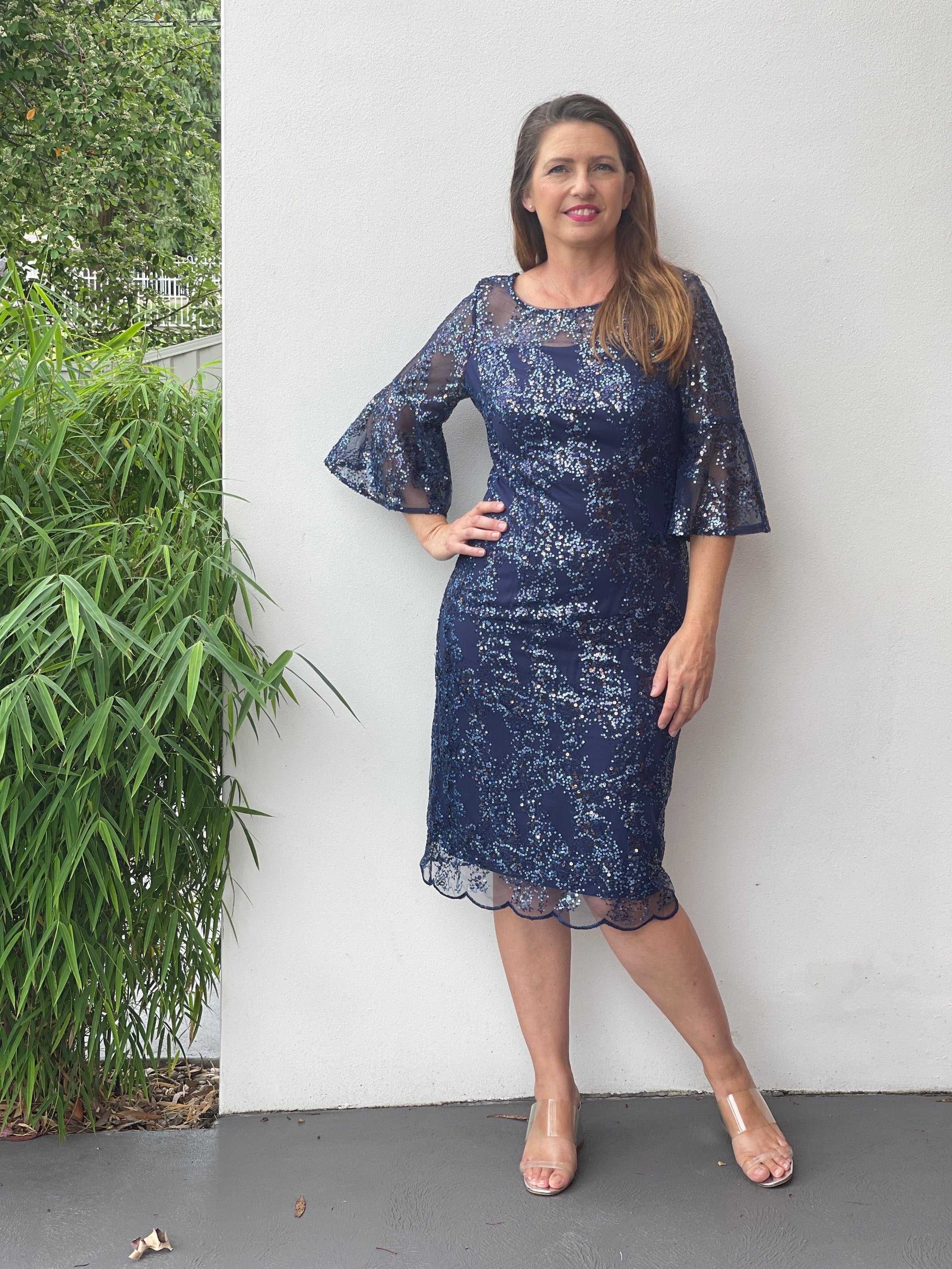 Franklin Dress - Navy Print