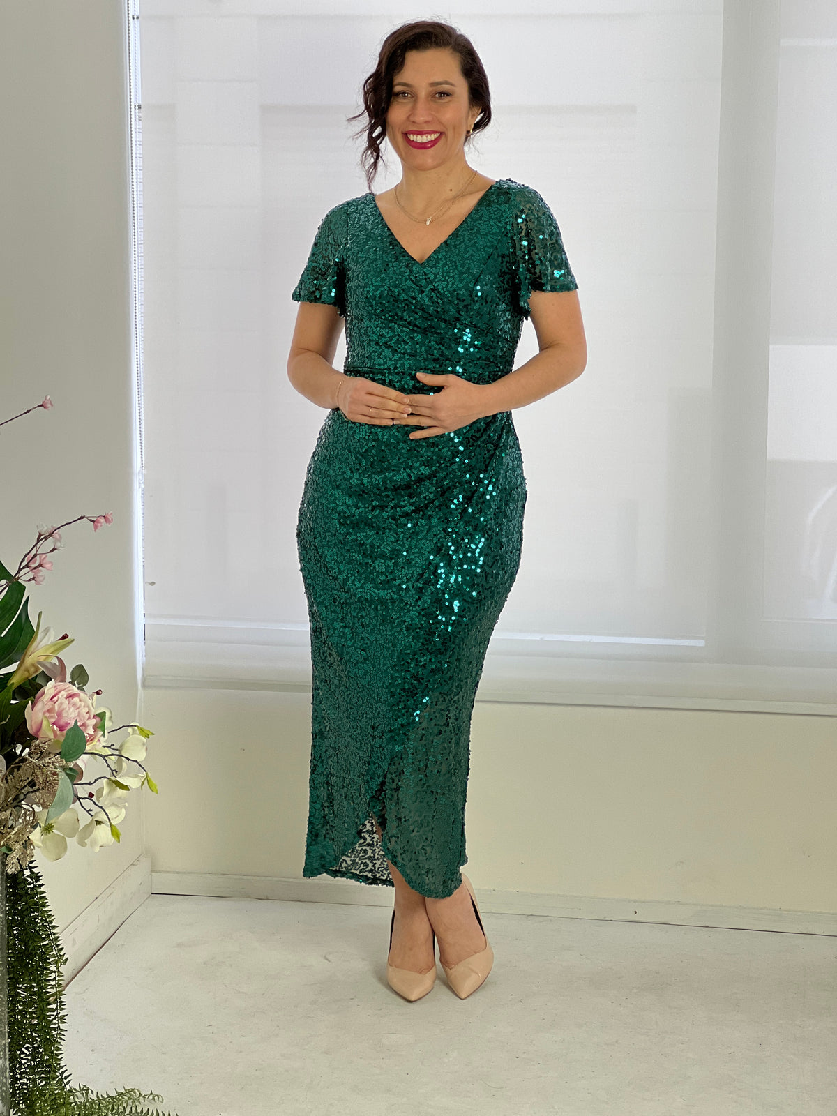 Finn Emerald Sequin Gown