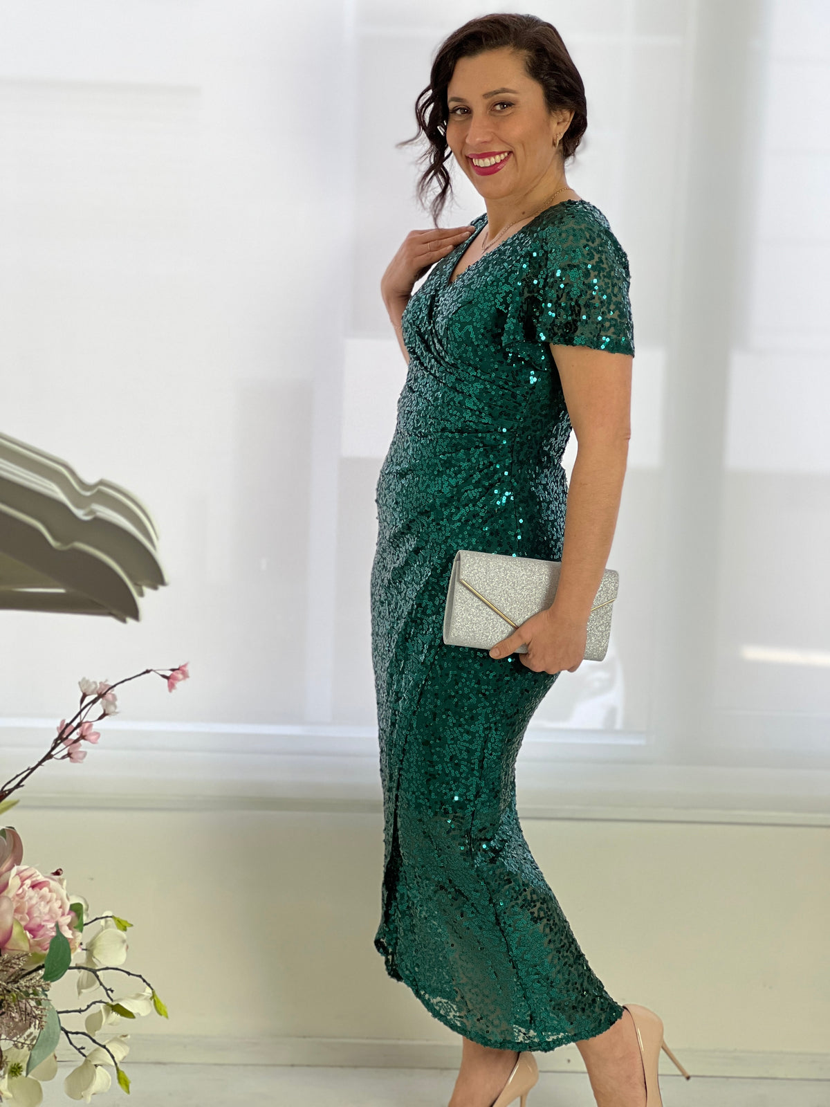Finn Emerald Sequin Gown