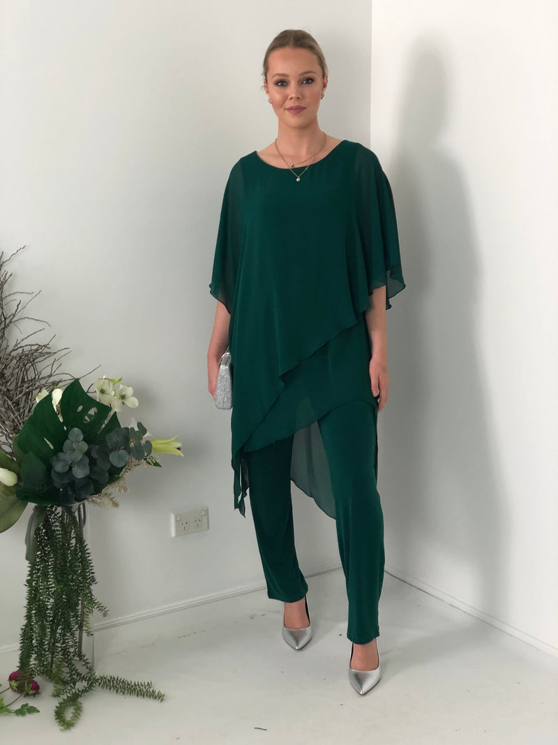 Four Girlz DRESSES Cara Emerald Elegant Jumpsuit