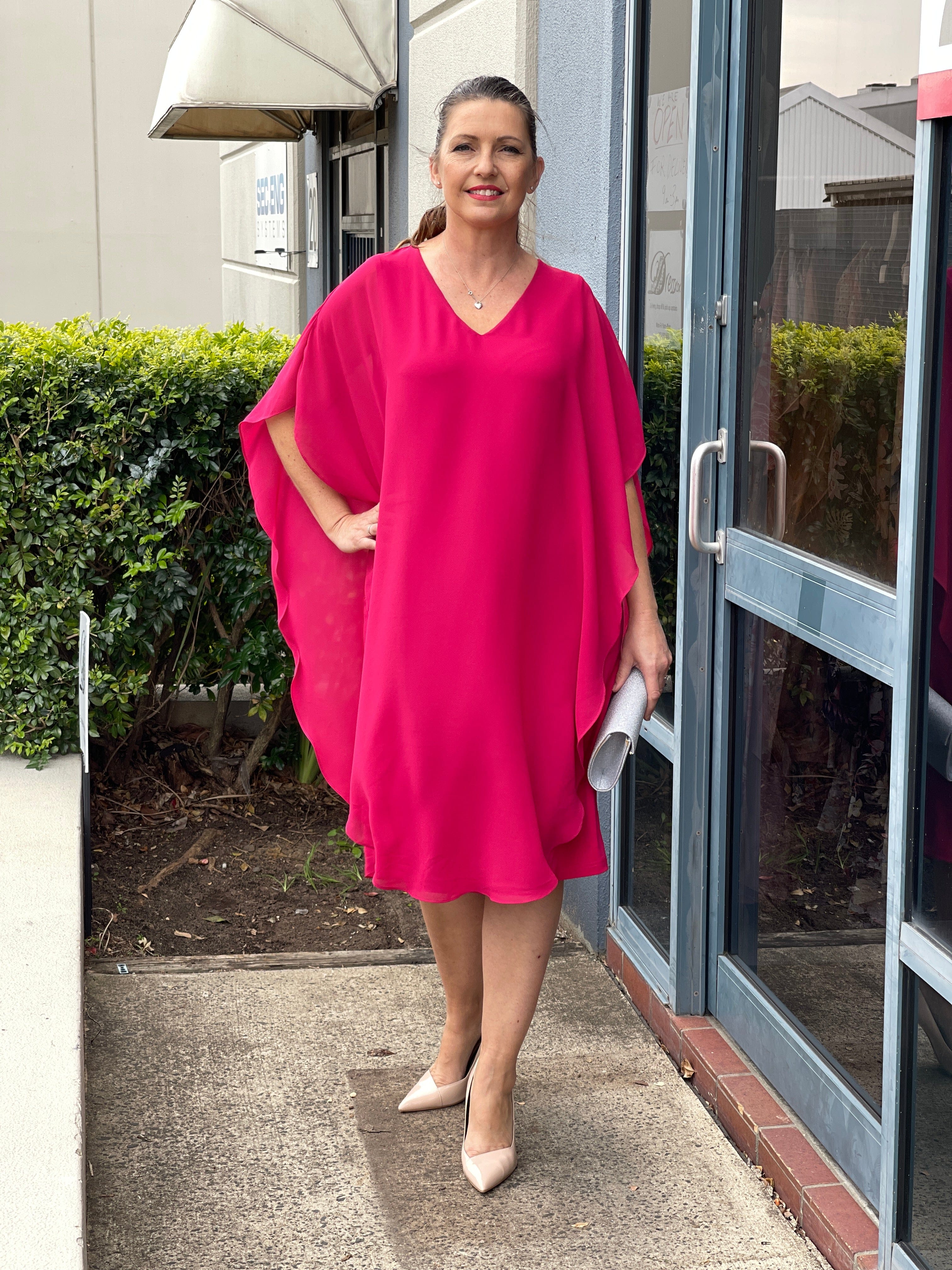 Fuchsia plus size top formal dresses