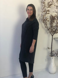 Four Girlz DRESSES Whitney Charcoal Knit Dress