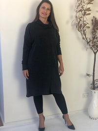 Four Girlz DRESSES Whitney Charcoal Knit Dress
