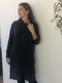 Four Girlz DRESSES Whitney Charcoal Knit Dress