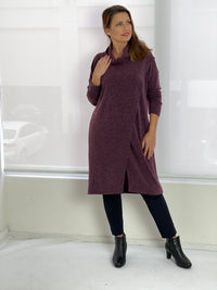 Four Girlz DRESSES Whitney Maroon Knit Dress