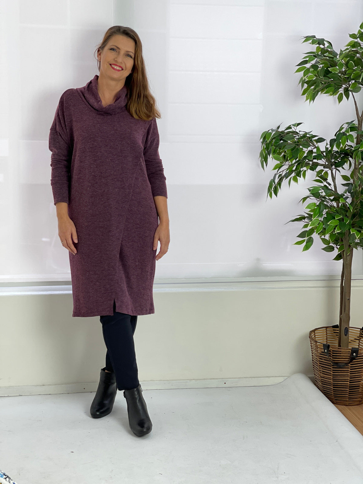 Four Girlz DRESSES Whitney Maroon Knit Dress