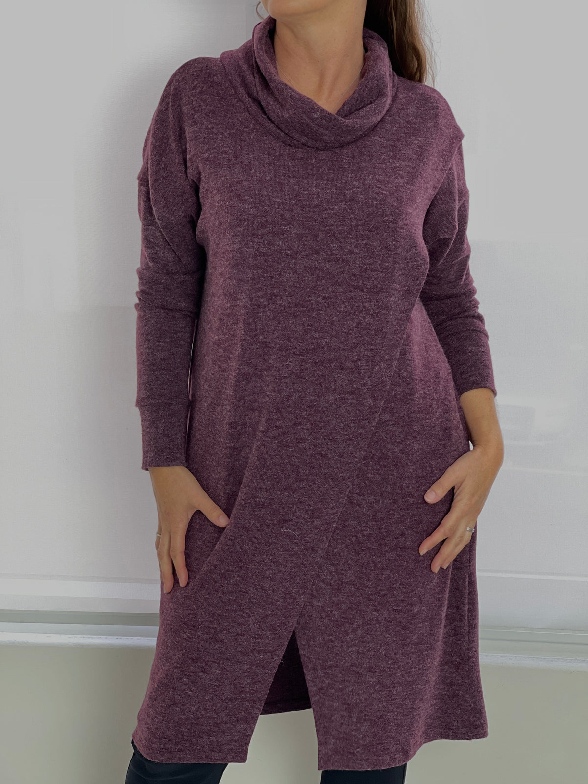 Four Girlz DRESSES Whitney Maroon Knit Dress