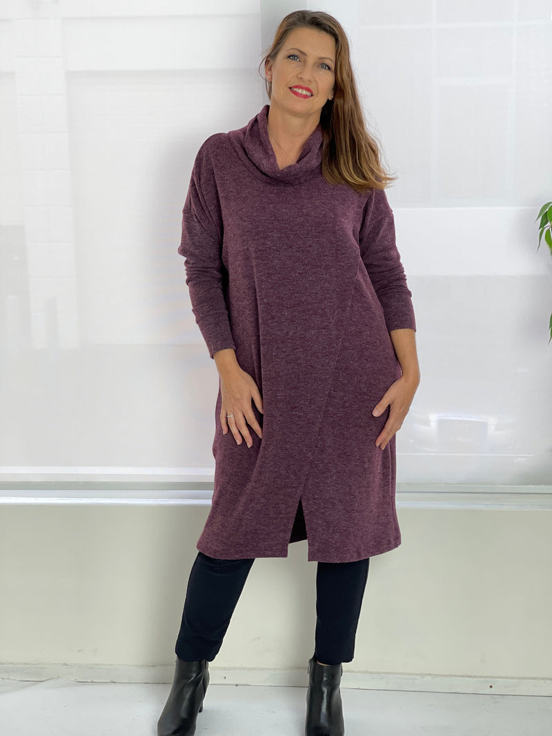 Four Girlz DRESSES Whitney Maroon Knit Dress
