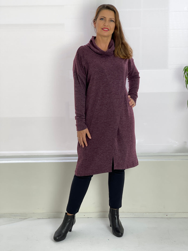 Four Girlz DRESSES Whitney Maroon Knit Dress