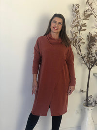 Four Girlz DRESSES Whitney Rust Knit Dress