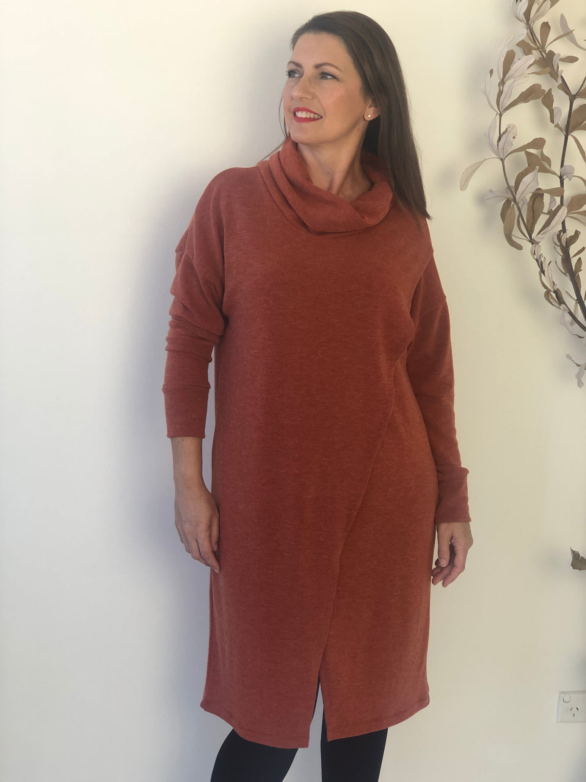 Four Girlz DRESSES Whitney Rust Knit Dress