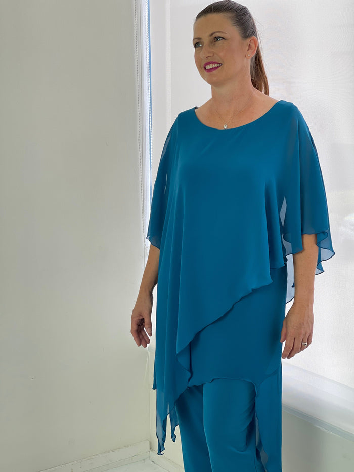 Cara Teal Elegant Jumpsuit – Dressxox