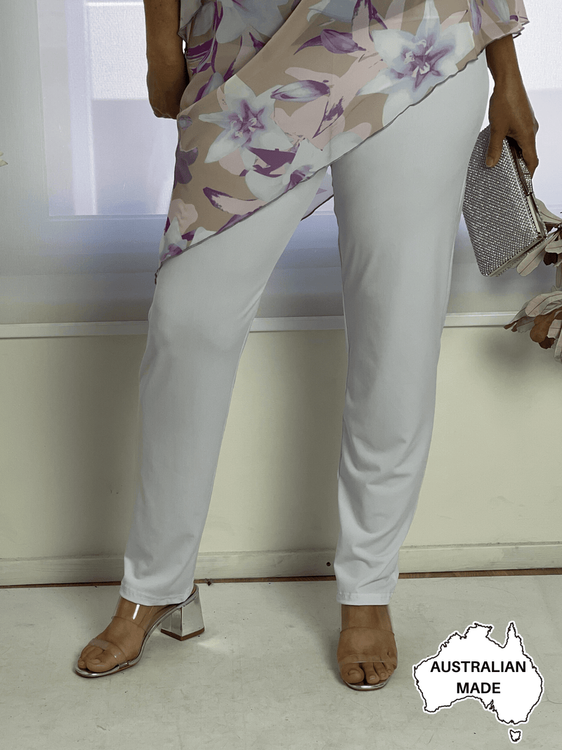 Four Girlz Separates 10 Juno White Jersey Pants