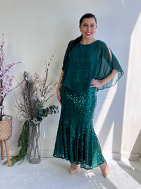 Gabby Emerald Sequin Evening Gown