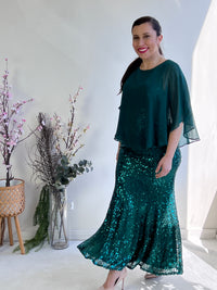 Gabby Emerald Sequin Evening Gown