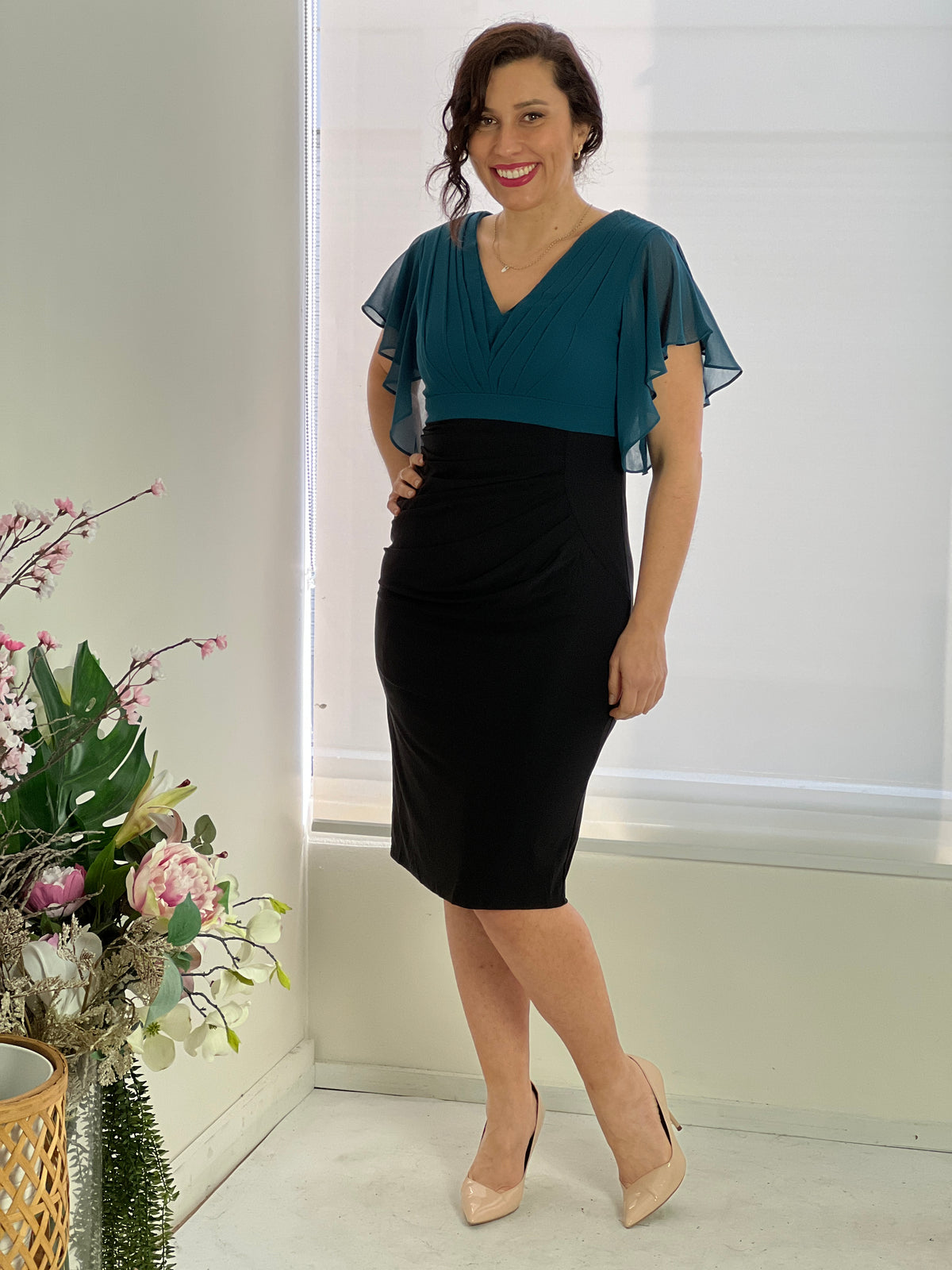 Gindie Teal Evening Dress