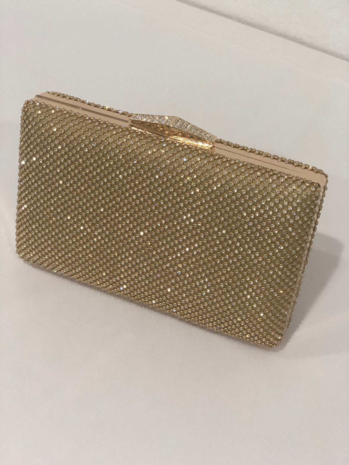 Hand Picked By Dressxox Accessories One Size Diamante Gold Evening Clutch