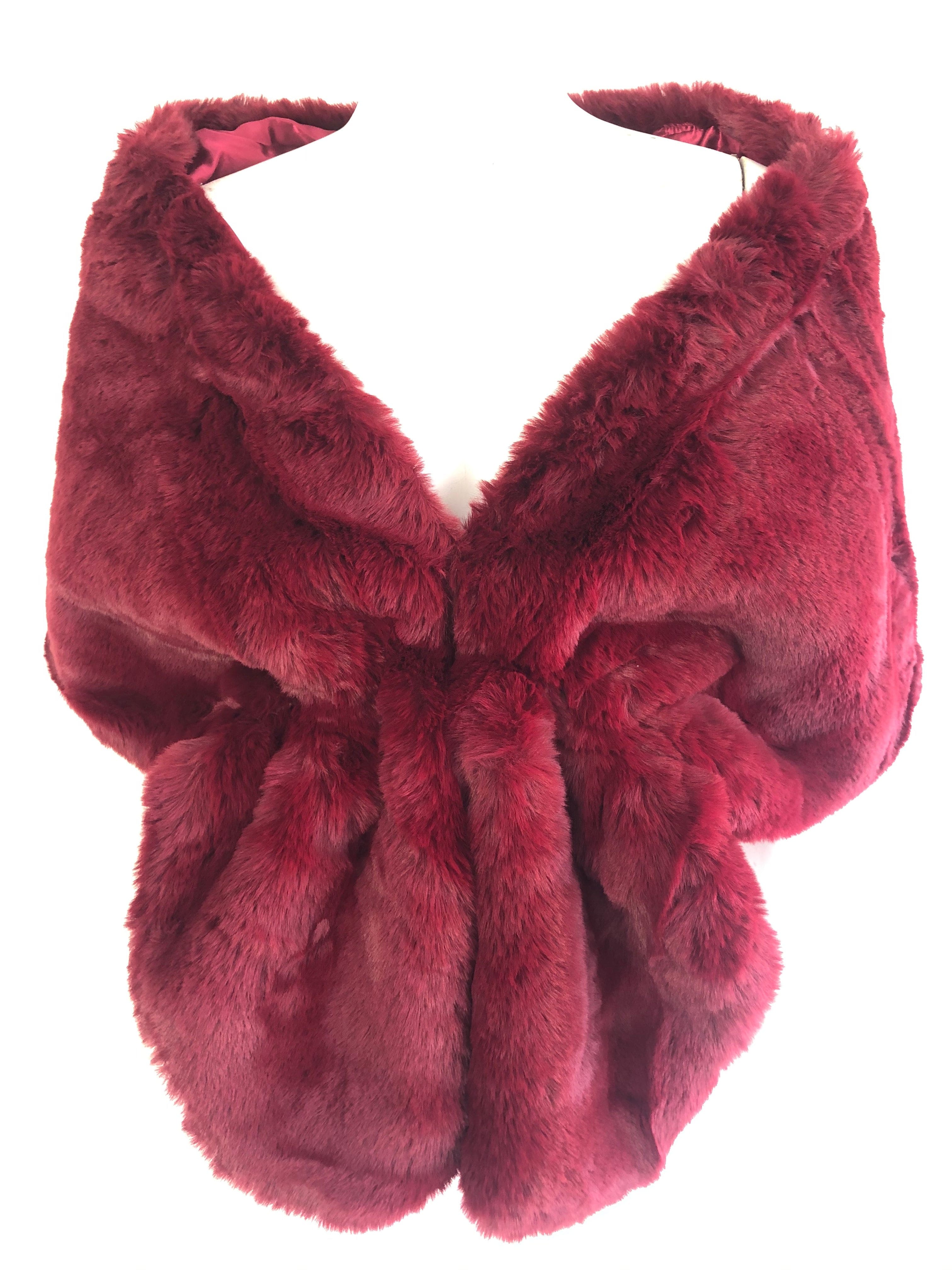 Red on sale fur wrap