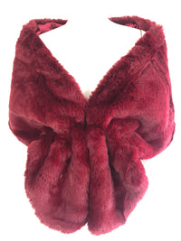 Hand Picked By Dressxox Accessories Red Xiamo Faux Fur Shawl