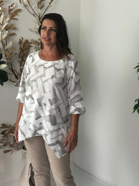 Hand Picked By Dressxox Separates Karla Taupe Linen Top