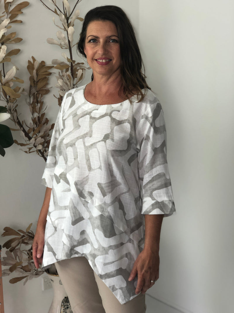 Hand Picked By Dressxox Separates Karla Taupe Linen Top