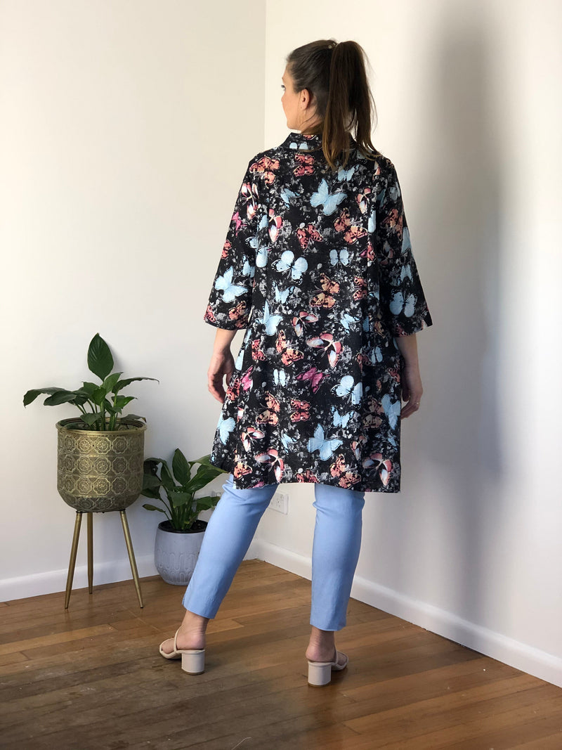 Hourglass DRESSES Tulum Butterfly Linen Shirt Dress