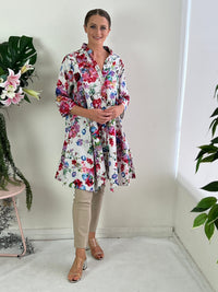 Hourglass DRESSES Tulum Garden Linen Shirt Dress