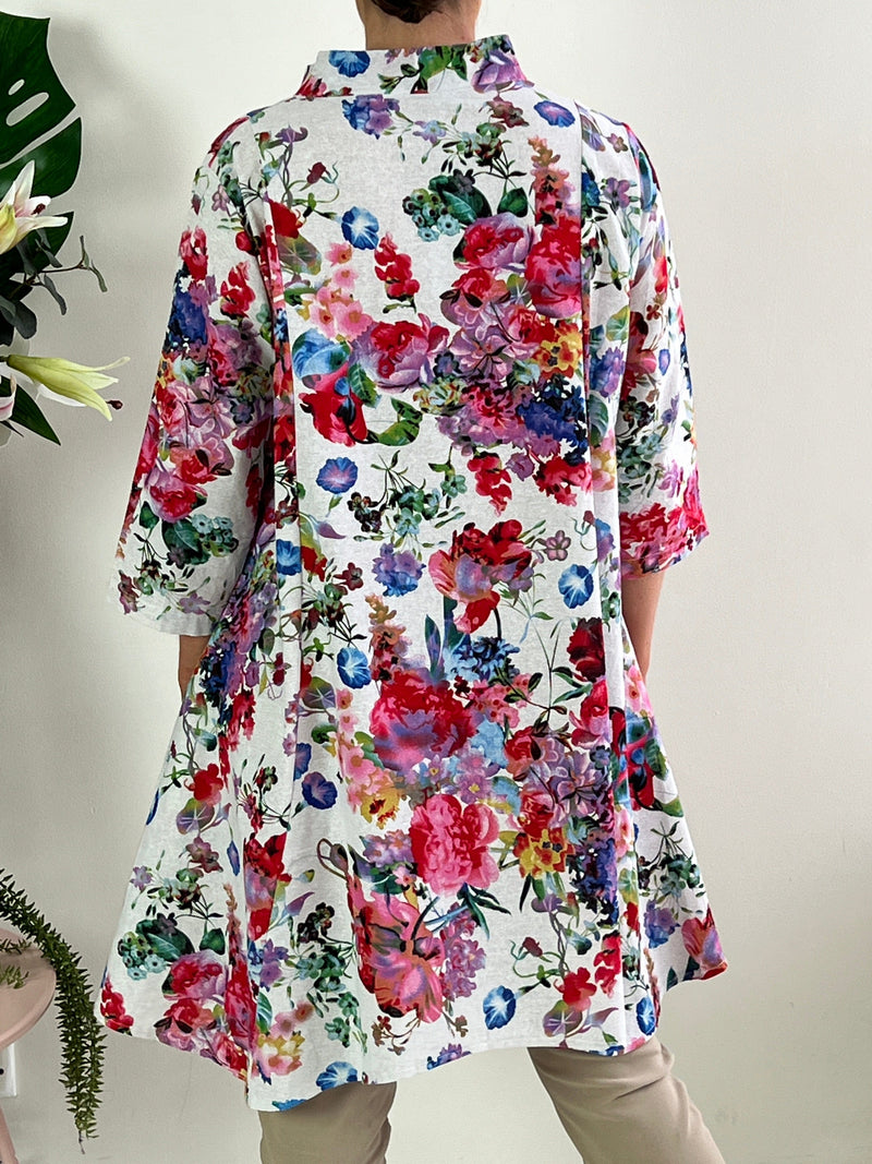 Hourglass DRESSES Tulum Garden Linen Shirt Dress