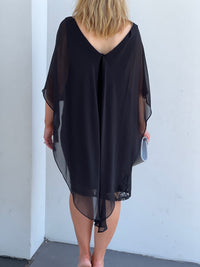 Ivine Black Lace Evening Dress