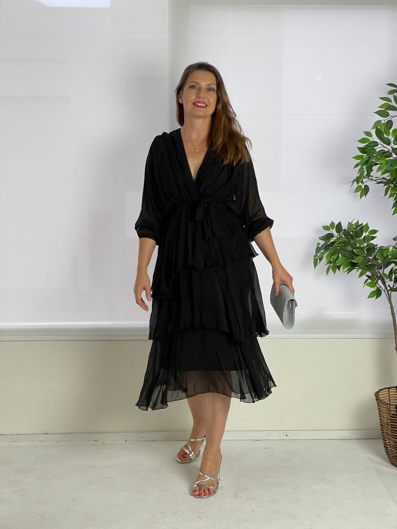 La Strada DRESSES Desaily Black Silk Dress