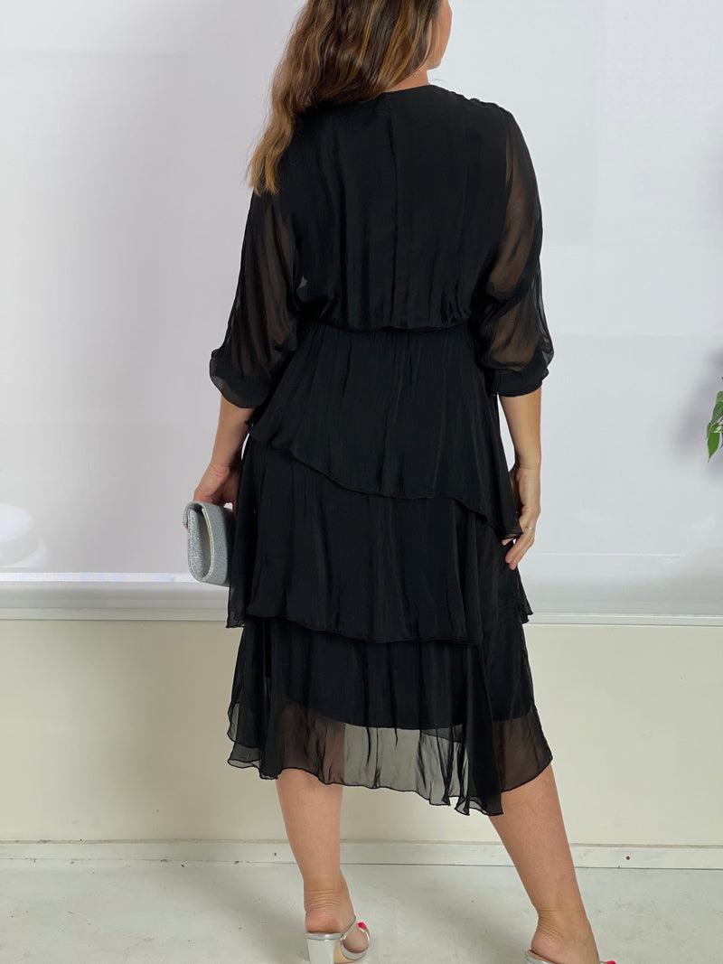 La Strada DRESSES Desaily Black Silk Dress