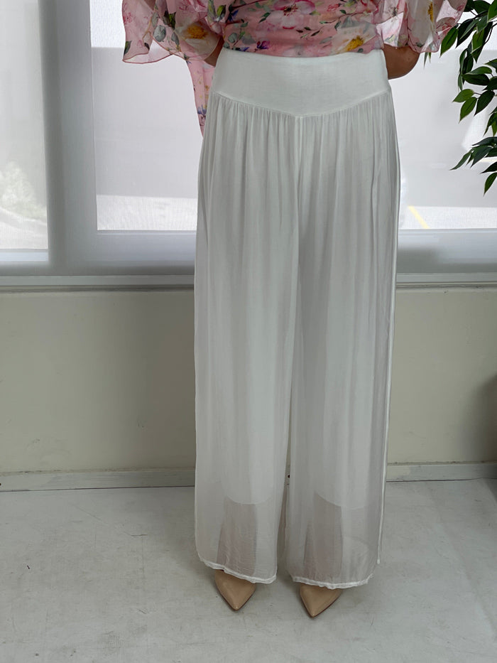 La Strada Separates Fort White Silk Pants