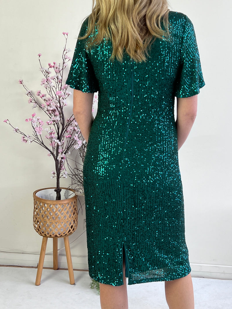 Lennox Emerald Sequin Evening Dress