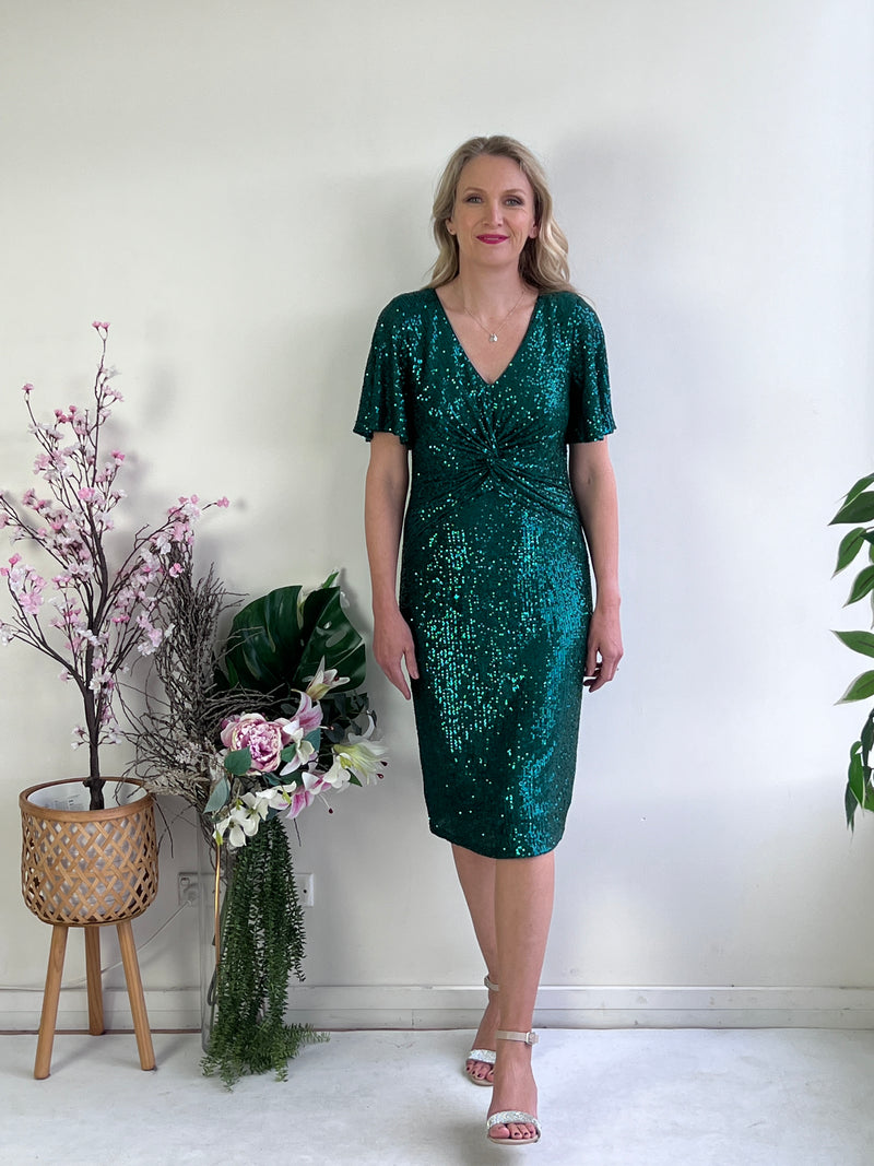 Lennox Emerald Sequin Evening Dress