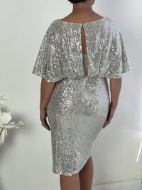 Miss Anne DRESSES Aldoga Silver Sequin Dress