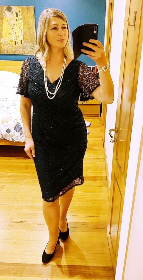 Miss Anne DRESSES Apollo Black Sequin Evening Dress
