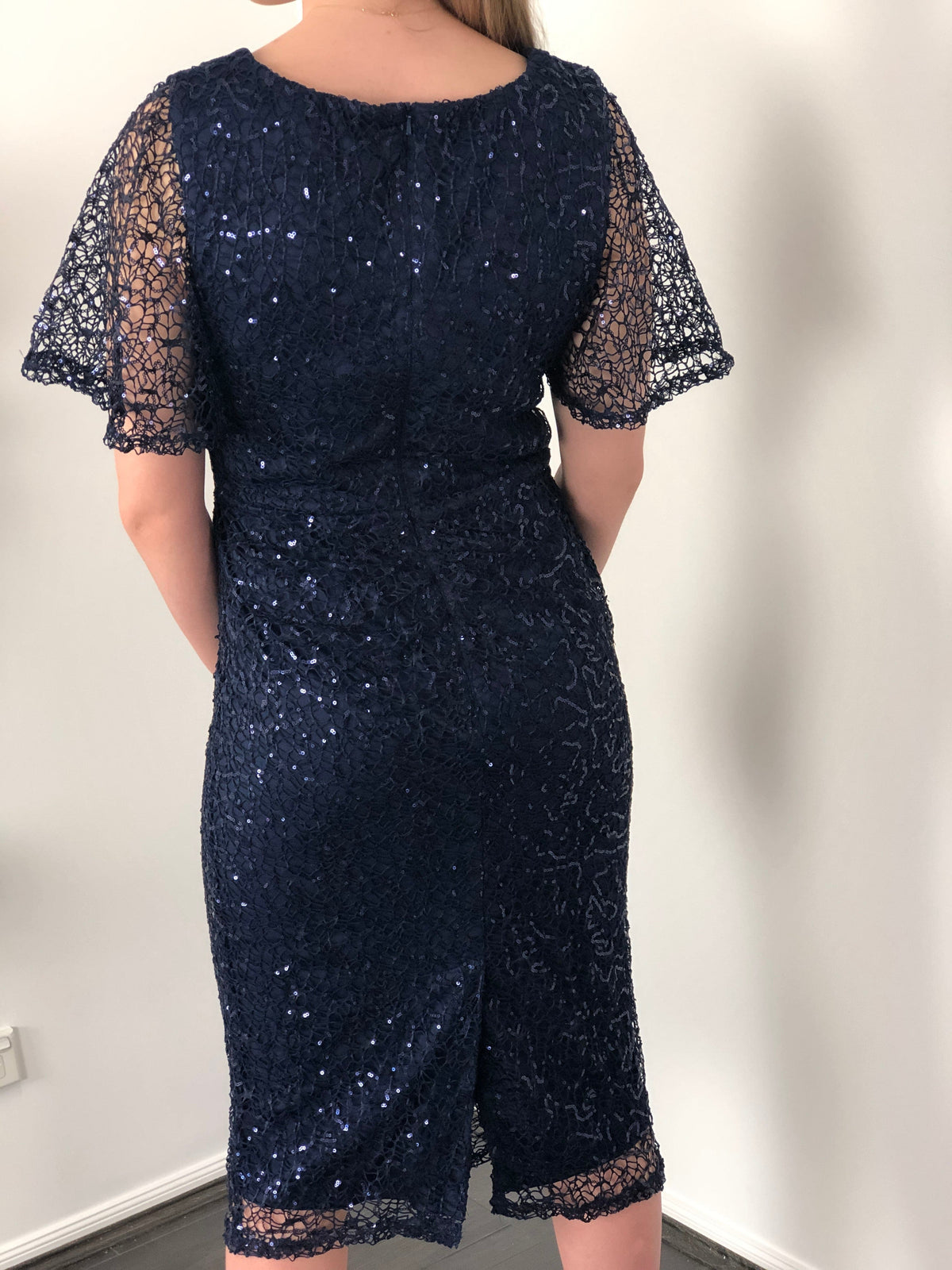 Miss Anne DRESSES Apollo Navy Sequin Evening Dress