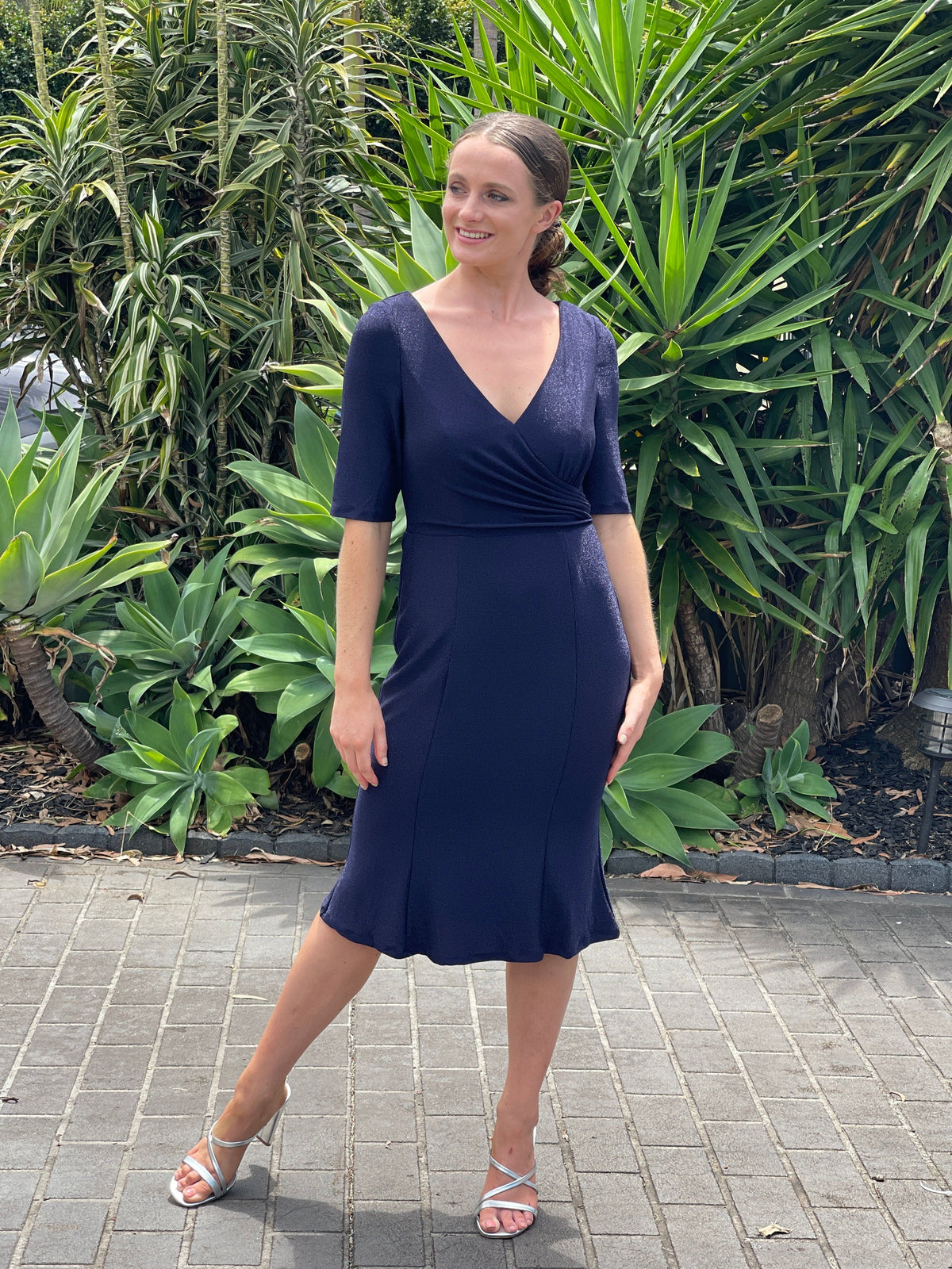 Miss Anne DRESSES 10 Cubana Navy Event Dress
