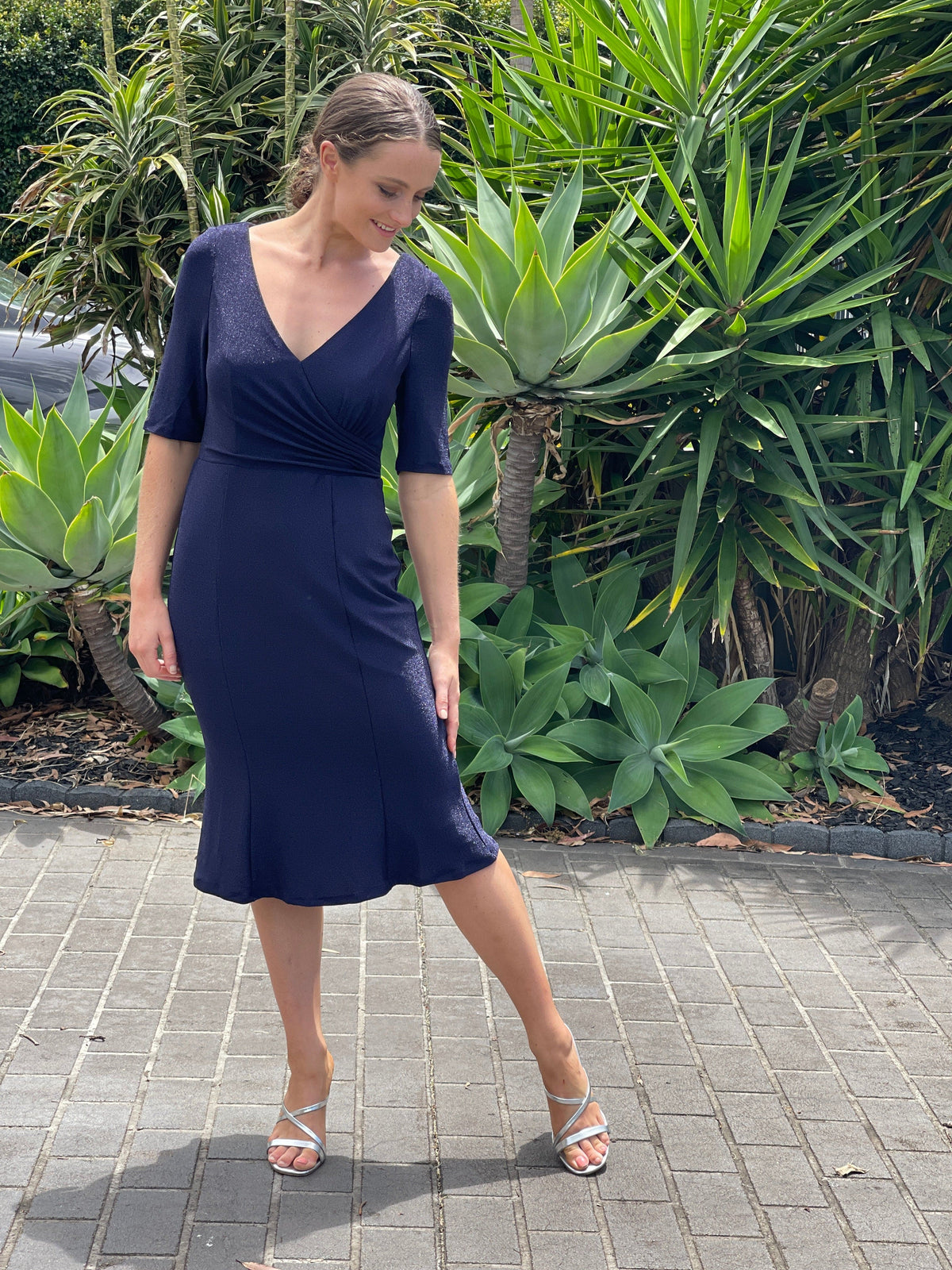 Miss Anne DRESSES Cubana Navy Event Dress