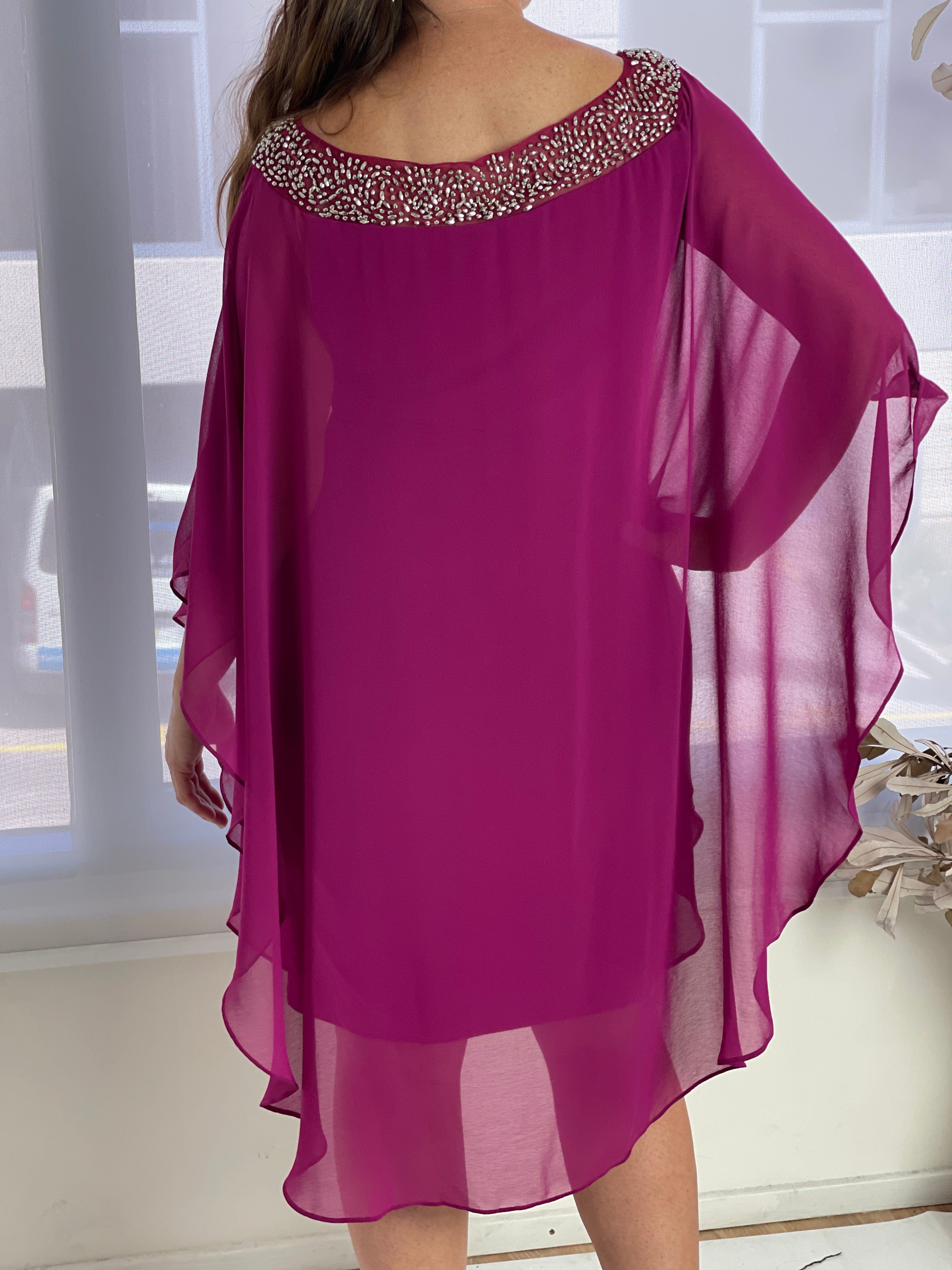 Etan Fuchsia Evening Dress Dressxox