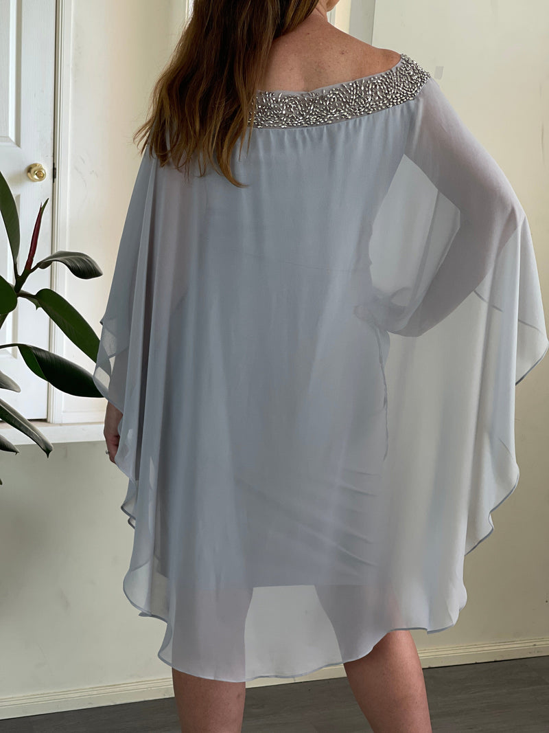 Miss Anne DRESSES Etan Silver Evening Dress