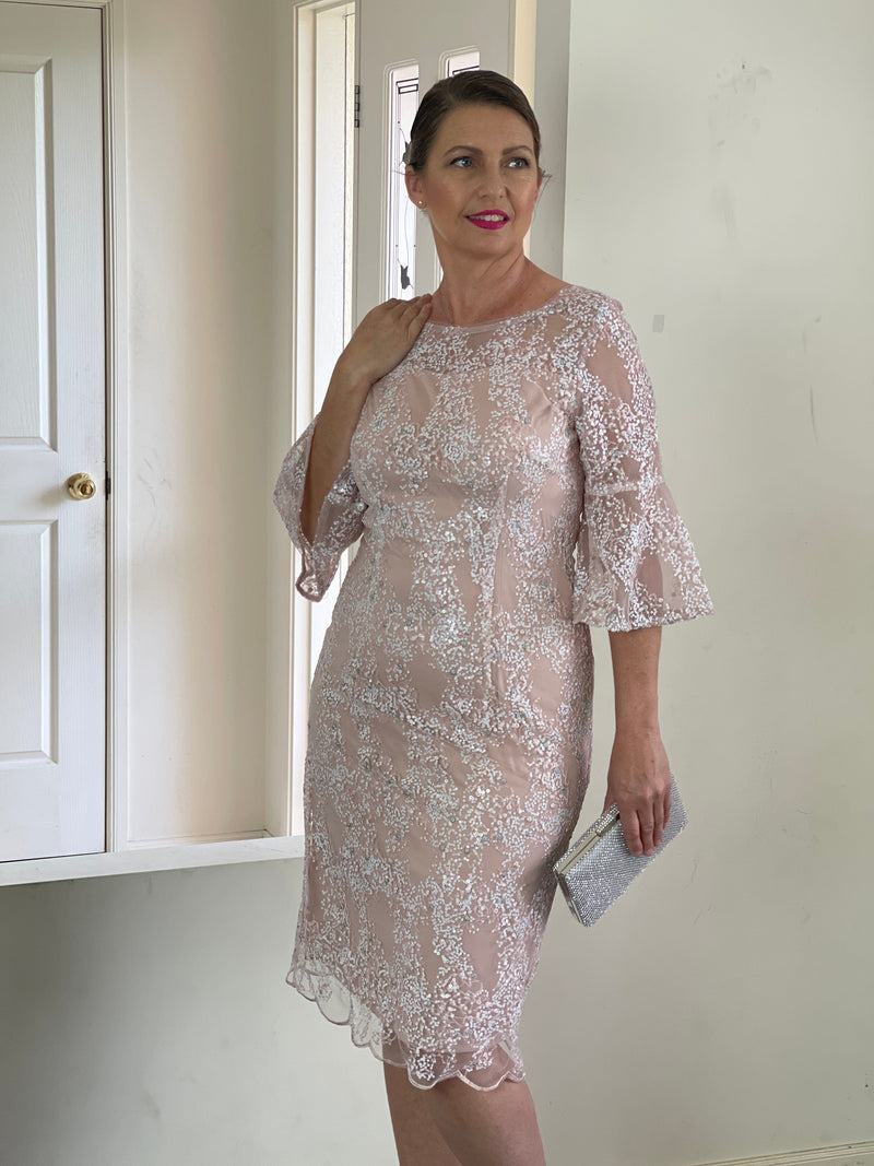Miss Anne DRESSES Francis Blush Sequin Dress