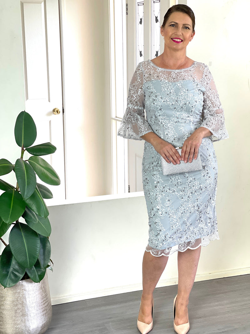 Miss Anne DRESSES 10 Francis Silver Sequin Dress