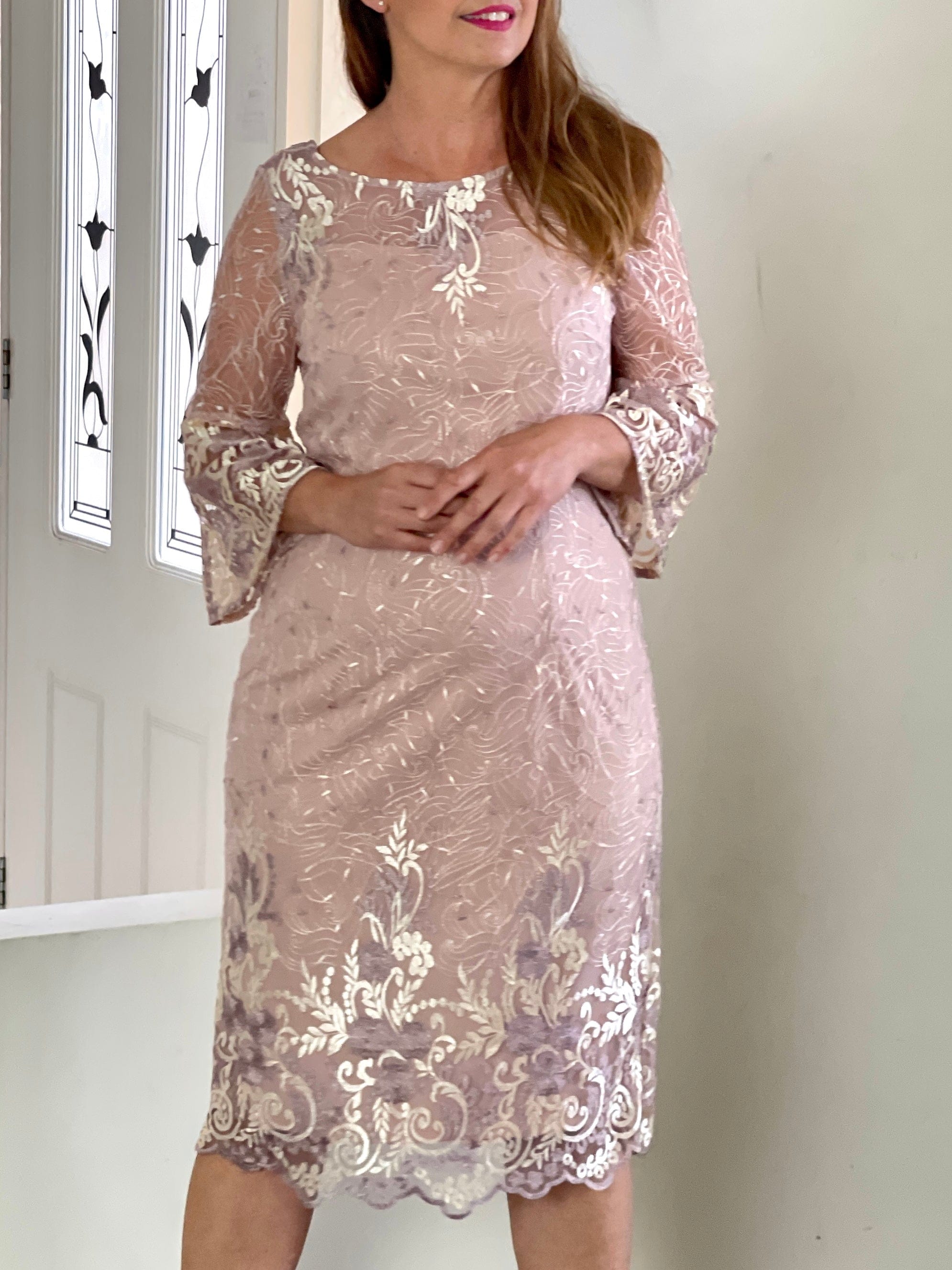 Ginna Blush Evening Dress Dressxox