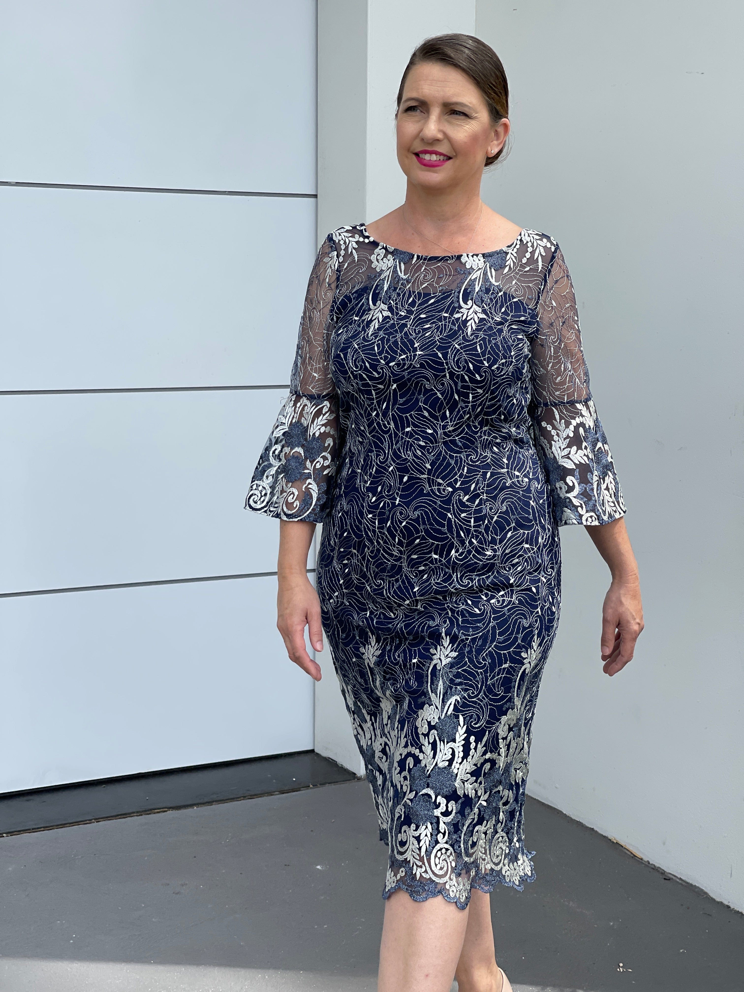 Ginna Navy Evening Dress