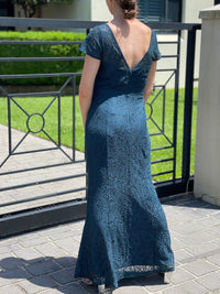 Miss Anne DRESSES Kiel Emerald Stretch Lace Gown