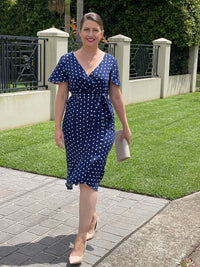 Miss Anne DRESSES Loulou Navy Spot Dress