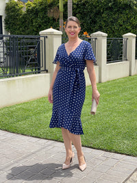 Miss Anne DRESSES 10 Loulou Navy Spot Dress
