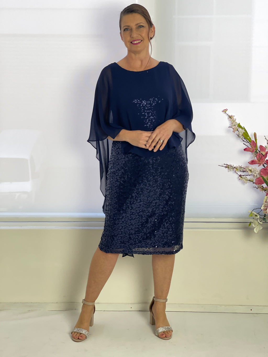 Luina Navy Sequin Evening Dress – Dressxox
